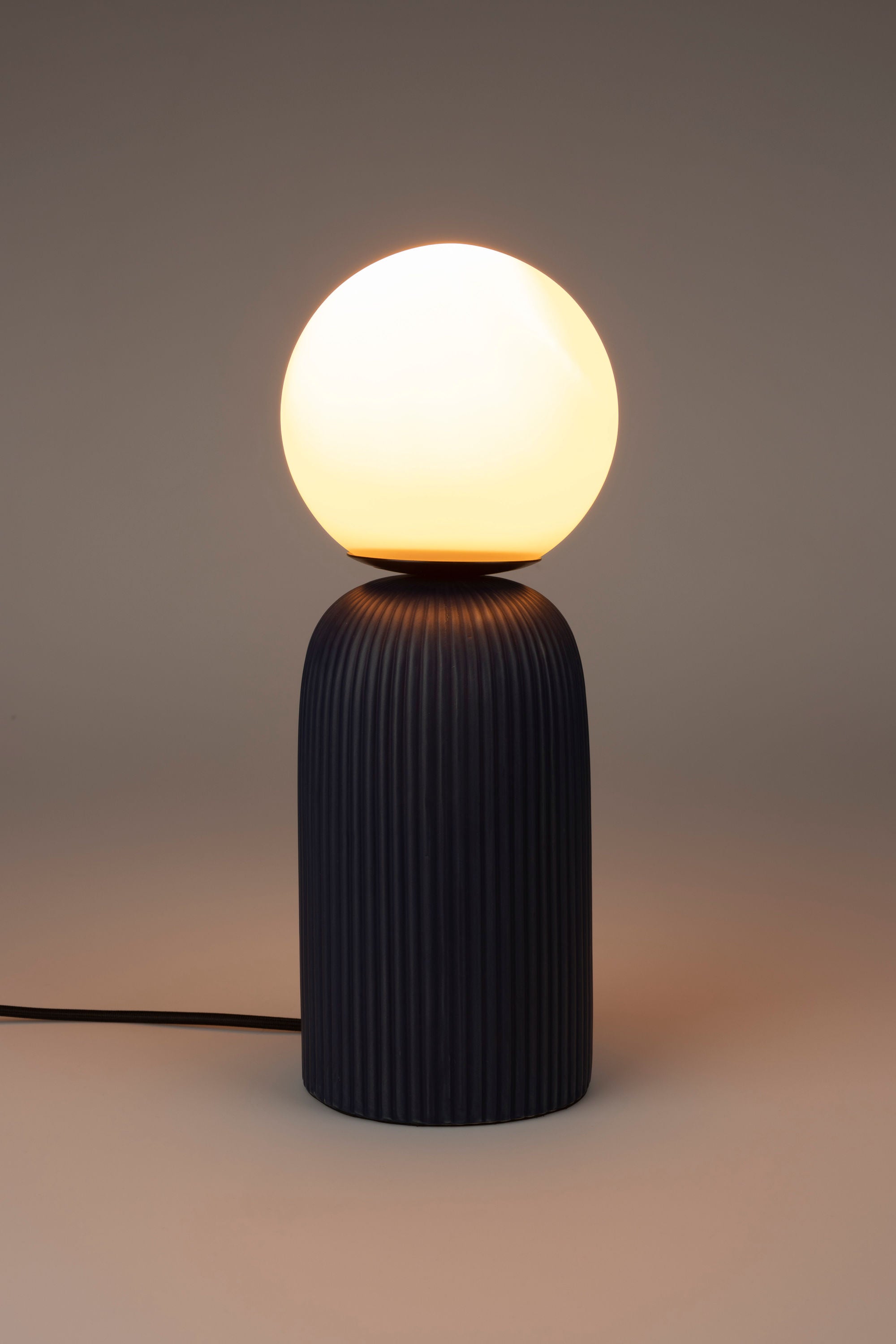 Zuiver Dash Ribbed Ceramic Royal Blue Table Lamp Small